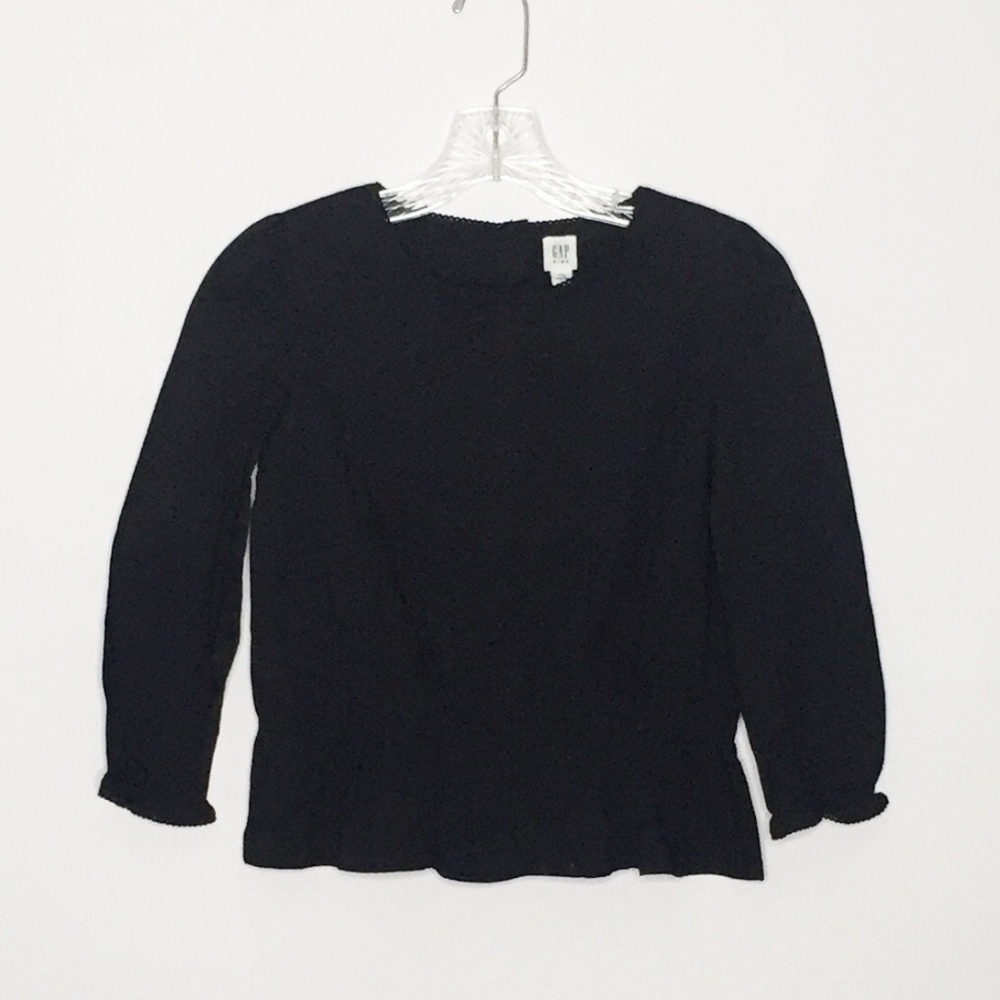 GAP KIDS | Black peplum peasant top